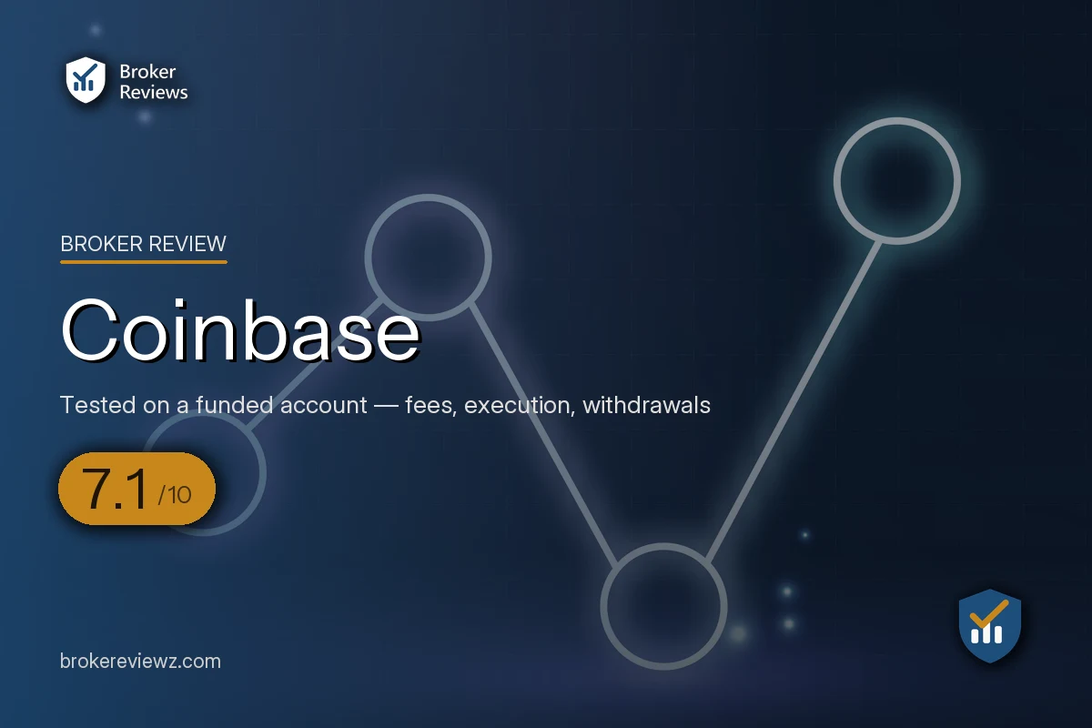 Coinbase broker review by Broker Reviews, rated 7.1 out of 10