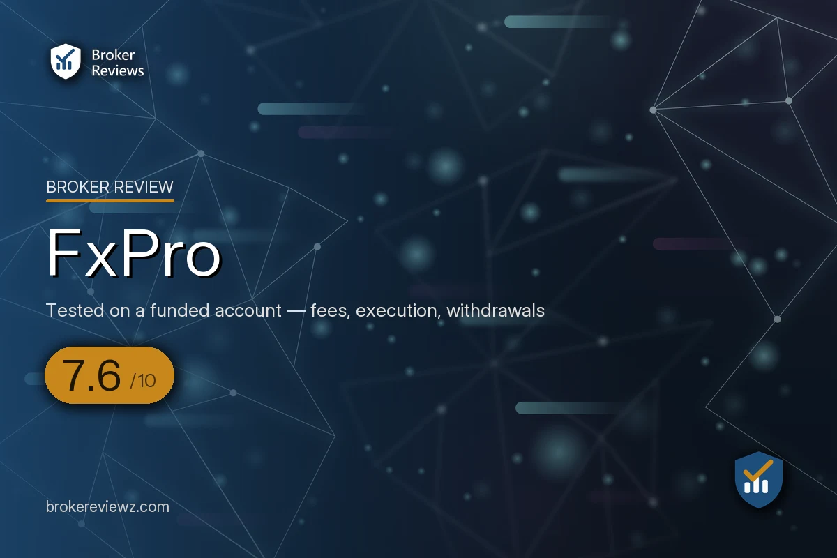 FxPro broker review by Broker Reviews, rated 7.6 out of 10