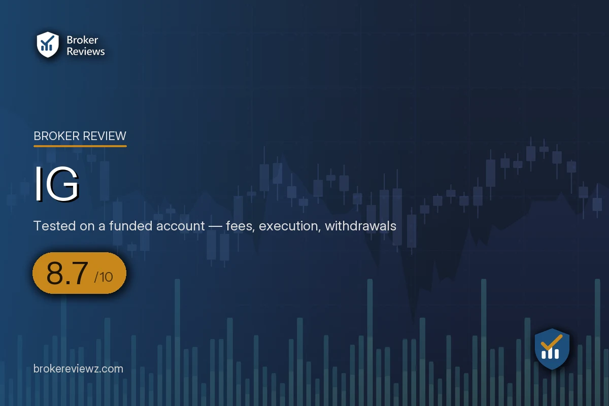 IG broker review by Broker Reviews, rated 8.7 out of 10