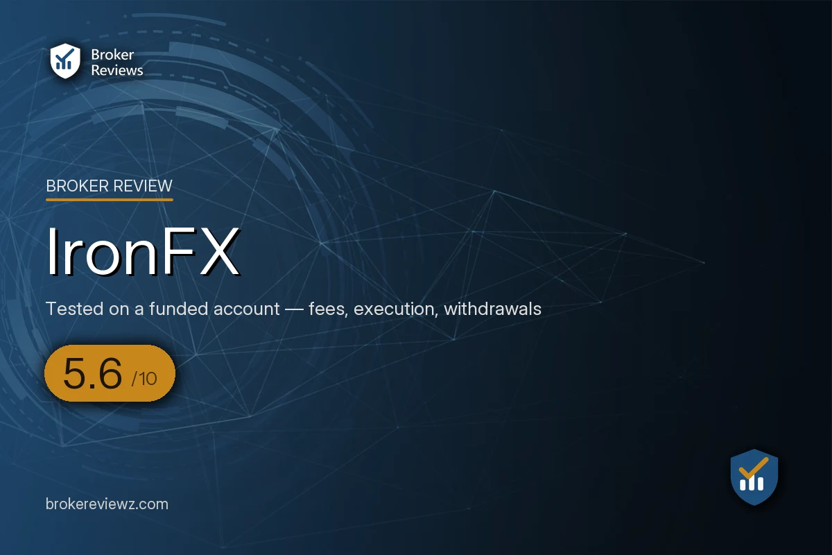 IronFX broker review by Broker Reviews, rated 5.6 out of 10