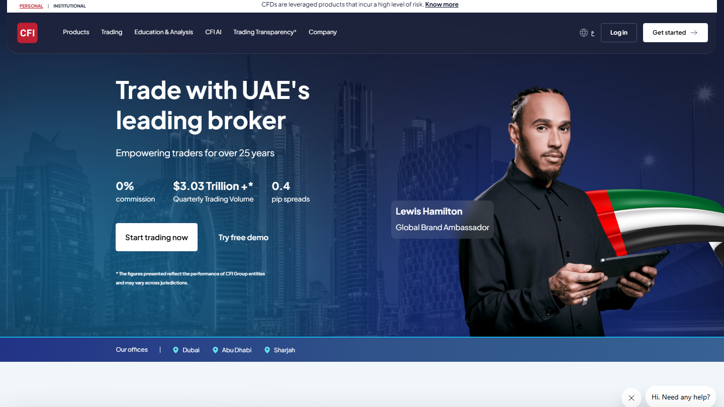 CFI website homepage in English