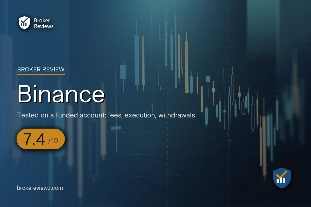 Binance broker review by Broker Reviews, rated 7.4 out of 10