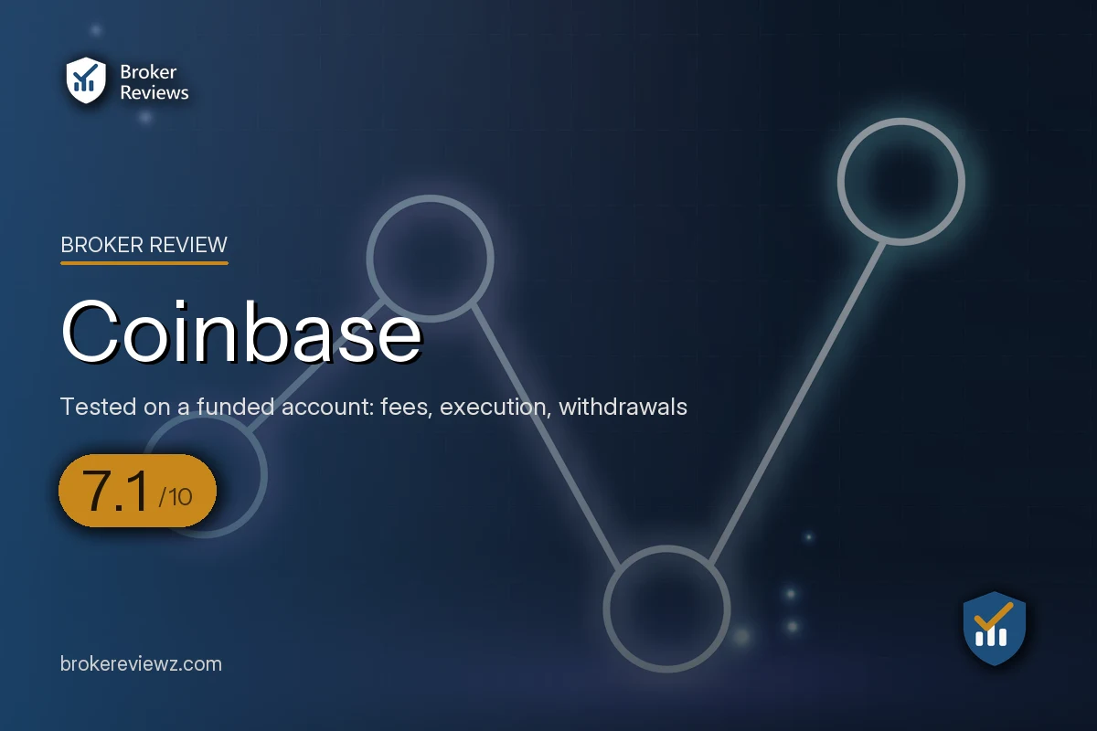 Coinbase broker review by Broker Reviews, rated 7.1 out of 10