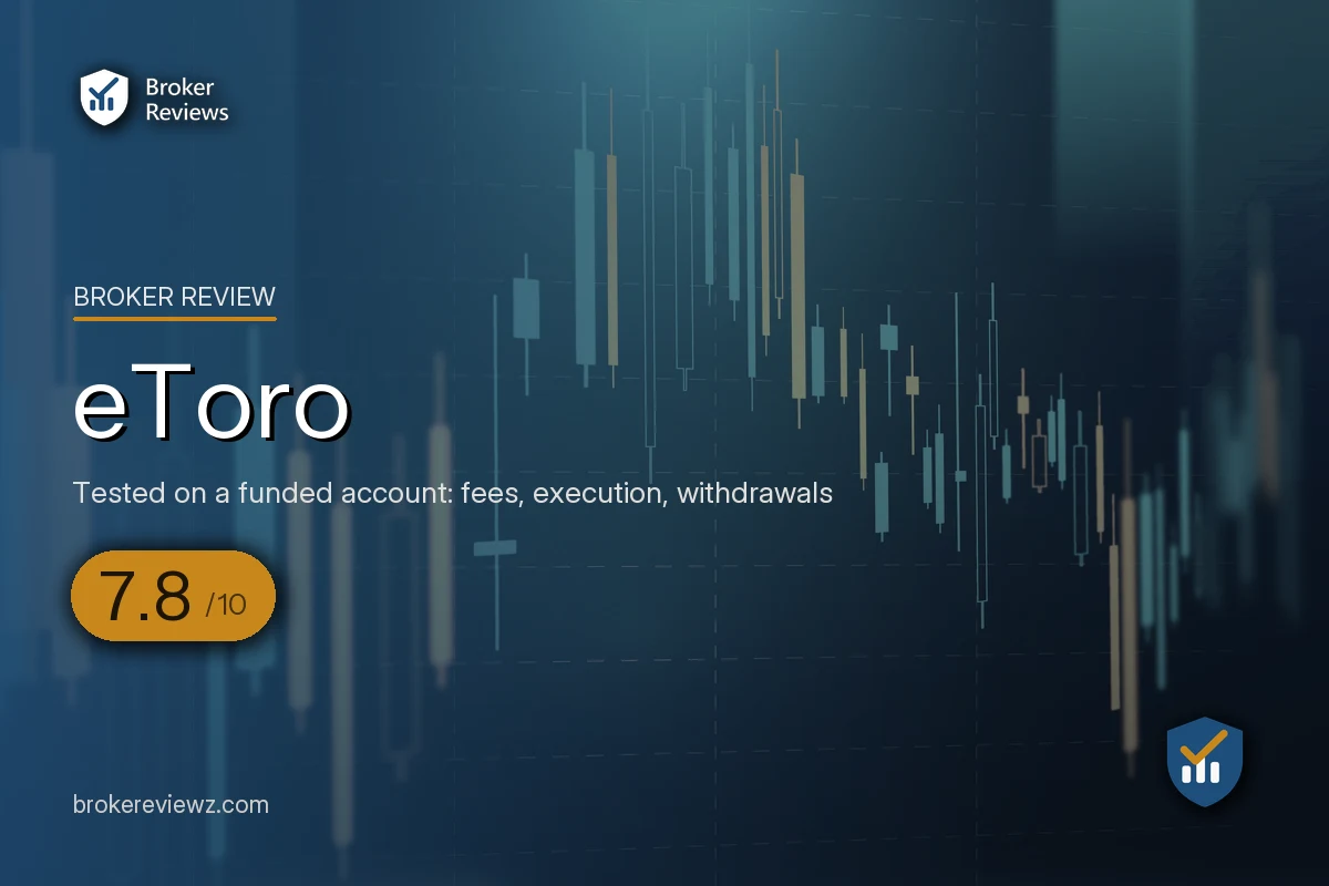 eToro broker review by Broker Reviews, rated 7.8 out of 10