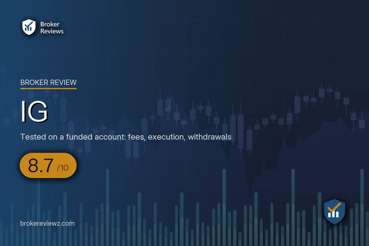 IG broker review by Broker Reviews, rated 8.7 out of 10