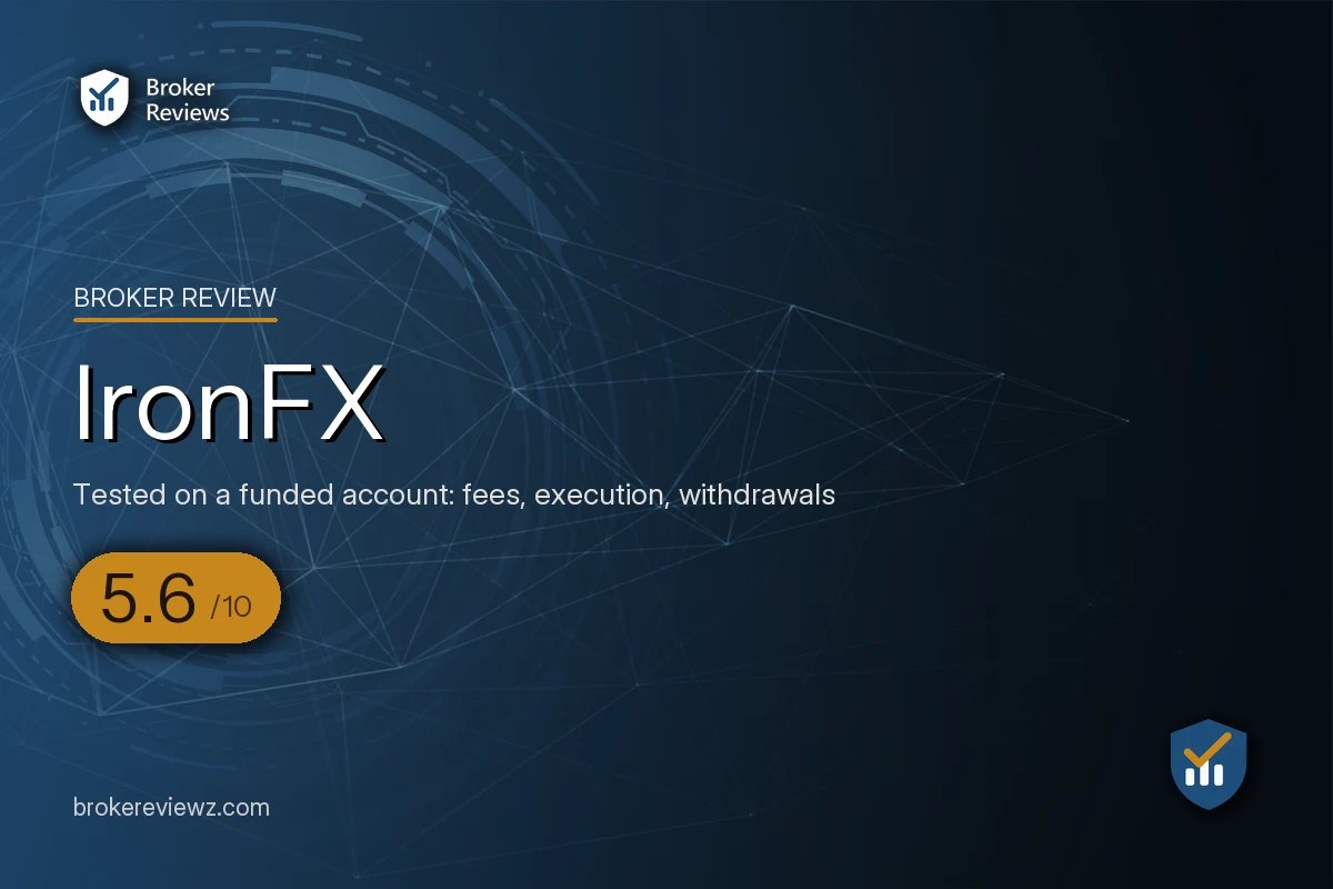 IronFX broker review by Broker Reviews, rated 5.6 out of 10