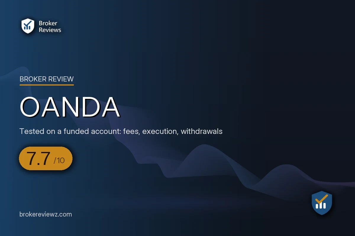 OANDA broker review by Broker Reviews, rated 7.7 out of 10