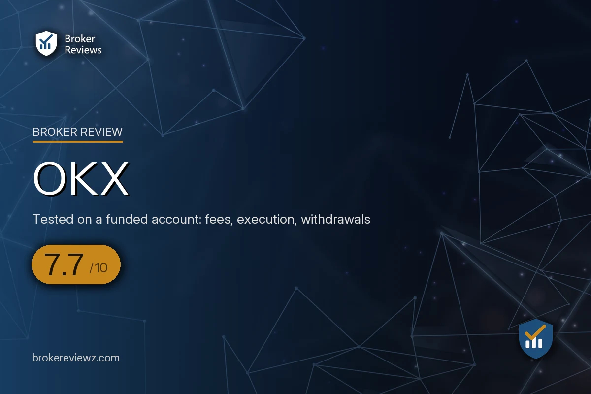 OKX broker review by Broker Reviews, rated 7.7 out of 10