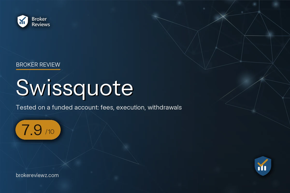 Swissquote broker review by Broker Reviews, rated 7.9 out of 10