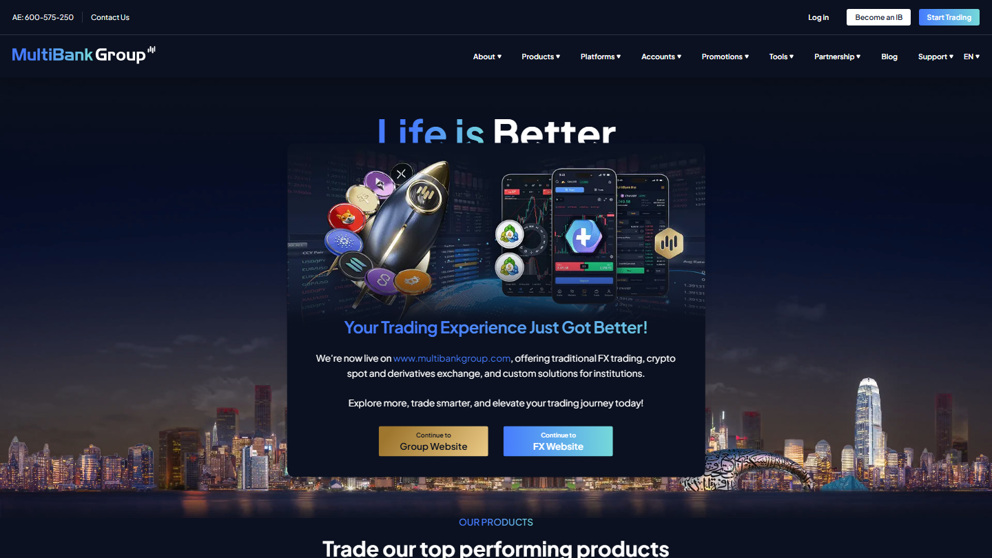 MultiBank website homepage in English